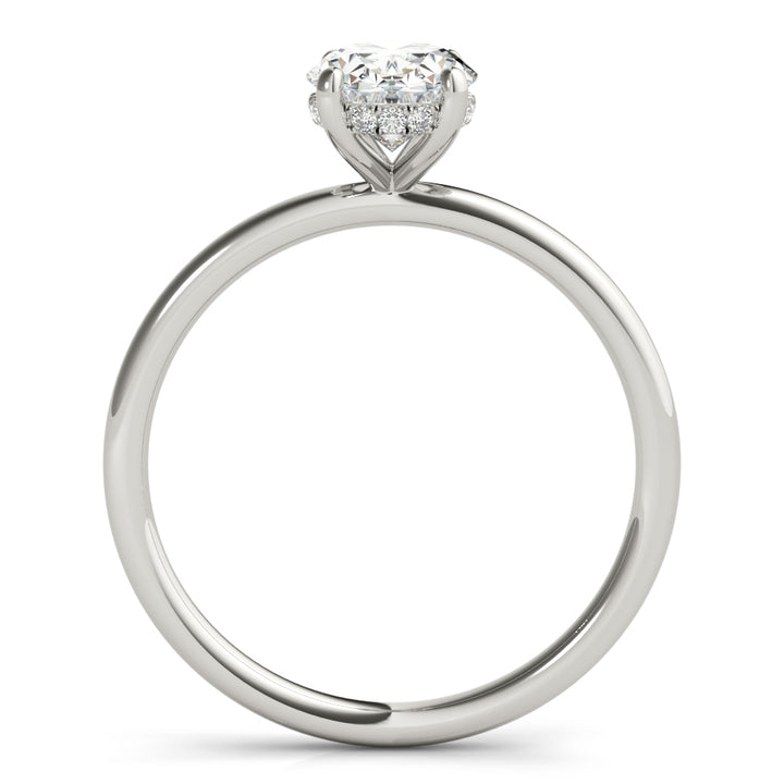 1/10 ct tw Lab Diamond Engagement Ring Oval Cut Center