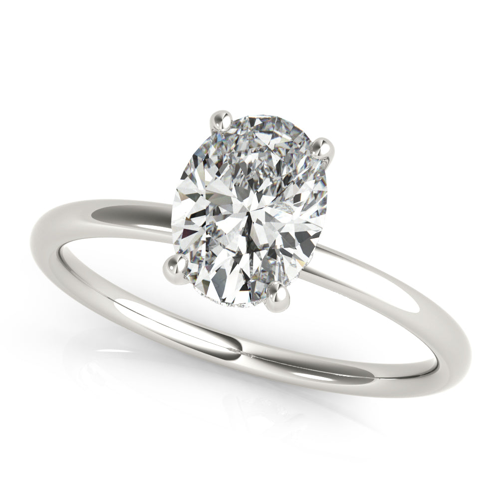 1/10 ct tw Lab Diamond Engagement Ring Oval Cut Center