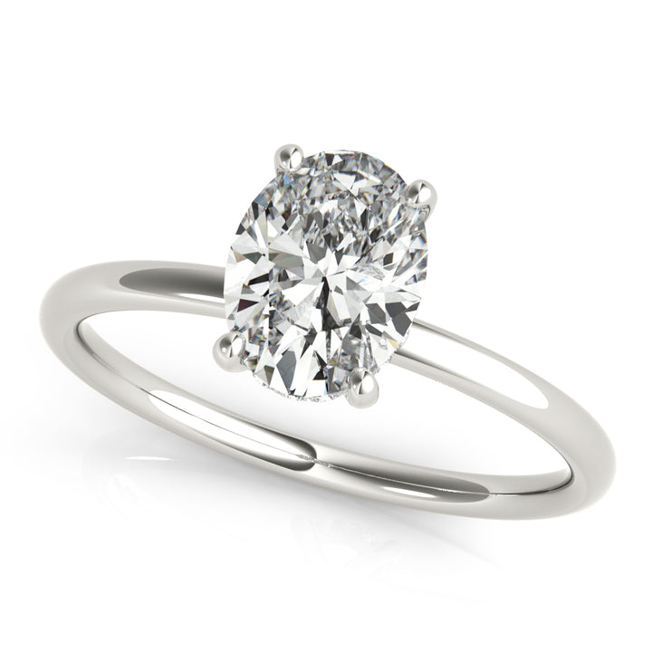 1/10 ct tw Lab Diamond Engagement Ring Oval Cut Center