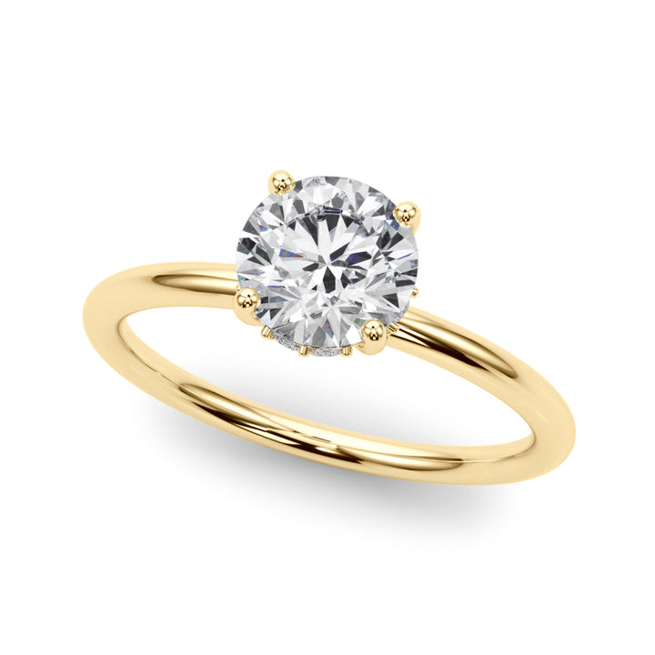 1 ct tw Lab Diamond Hidden Halo Rd Engagement Ring