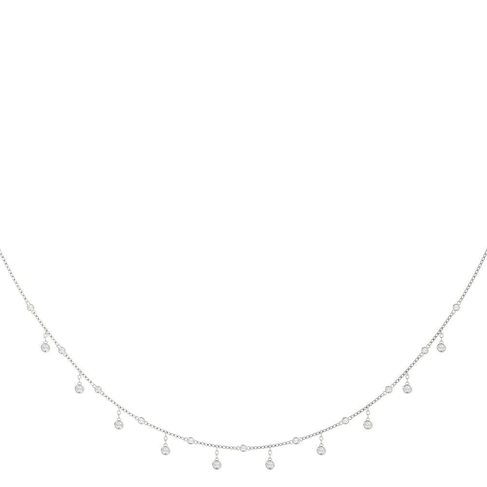 Platinum White Diamond Chain Necklace