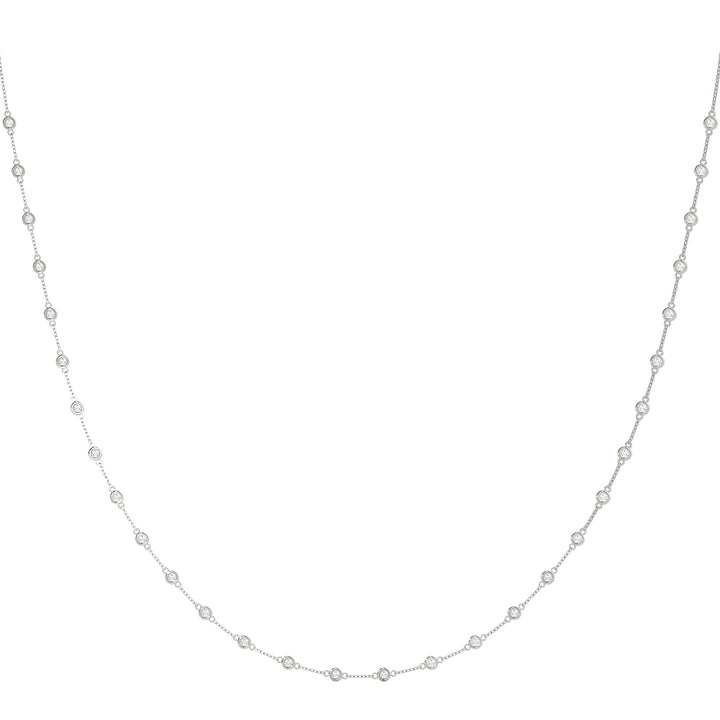 White Gold 40-Diamond Layered Chain Necklace