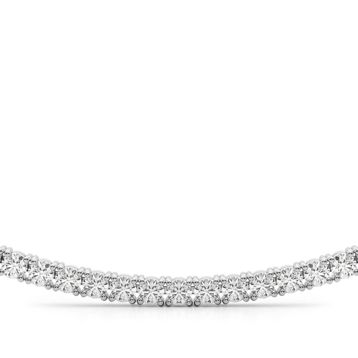 White Gold 16"" Lab Diamond Cluster Necklace