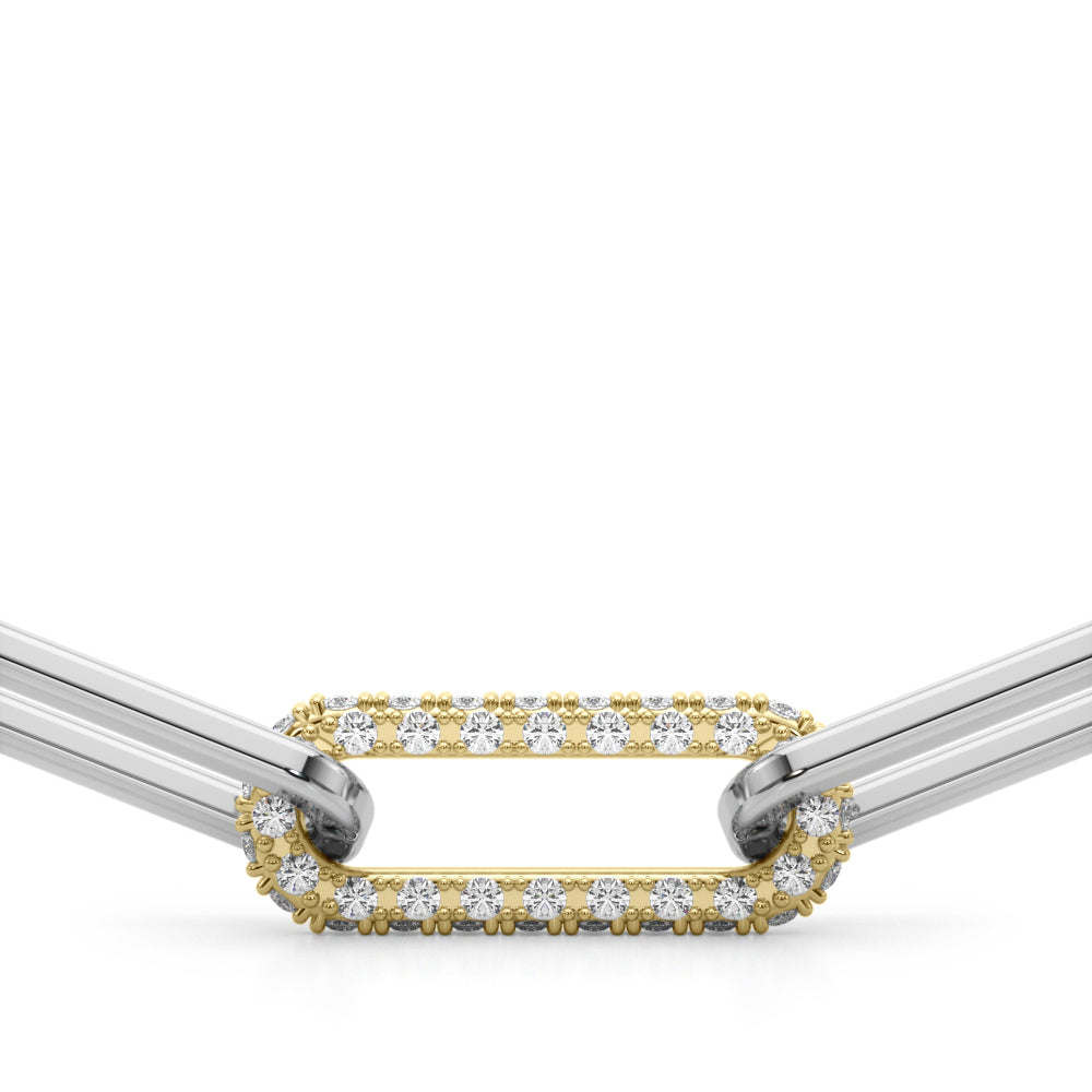 1 3/8 ct tw Lab Diamond 17 Inch Dia Paper Clip Necklace