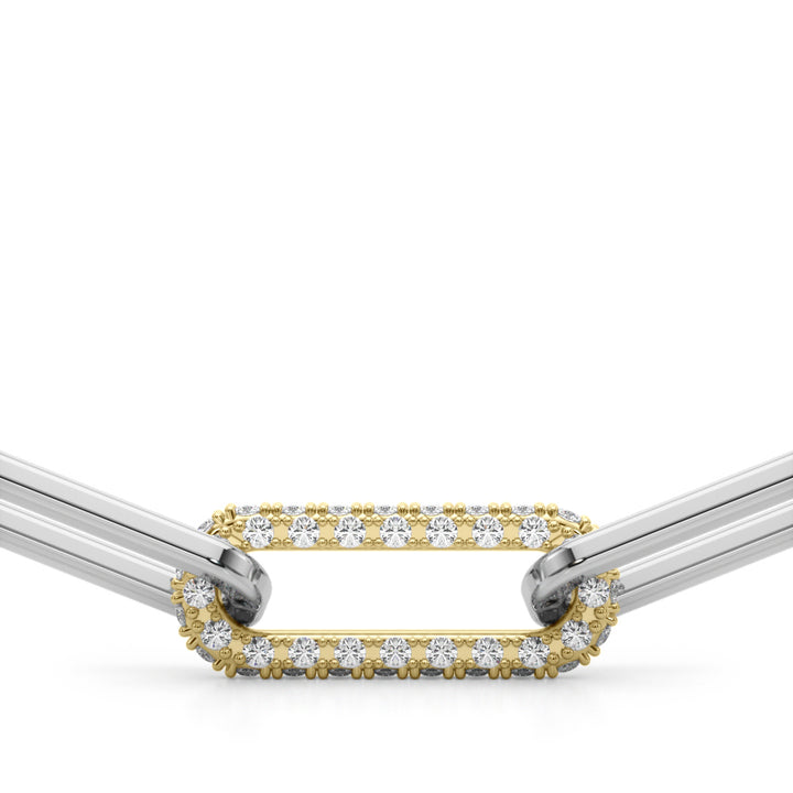 1 3/8 ct tw Lab Diamond 17 Inch Dia Paper Clip Necklace