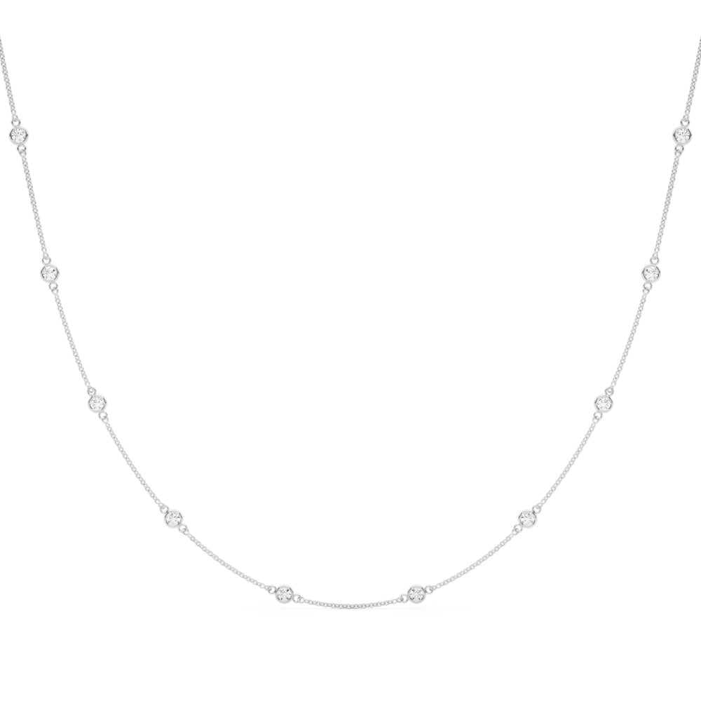 1 1/2 ct tw Lab Diamond 18 10 Station Dia Necklace