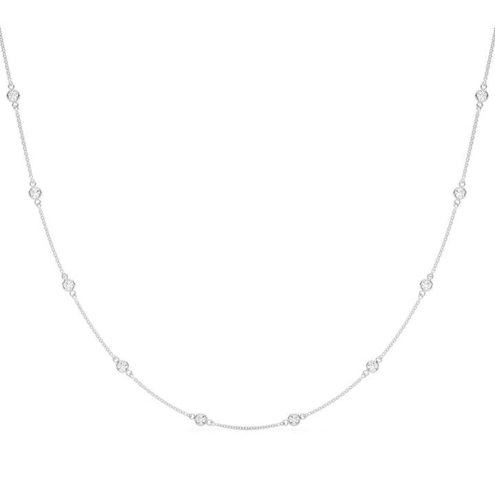 1 1/2 ct tw Lab Diamond 18 10 Station Dia Necklace