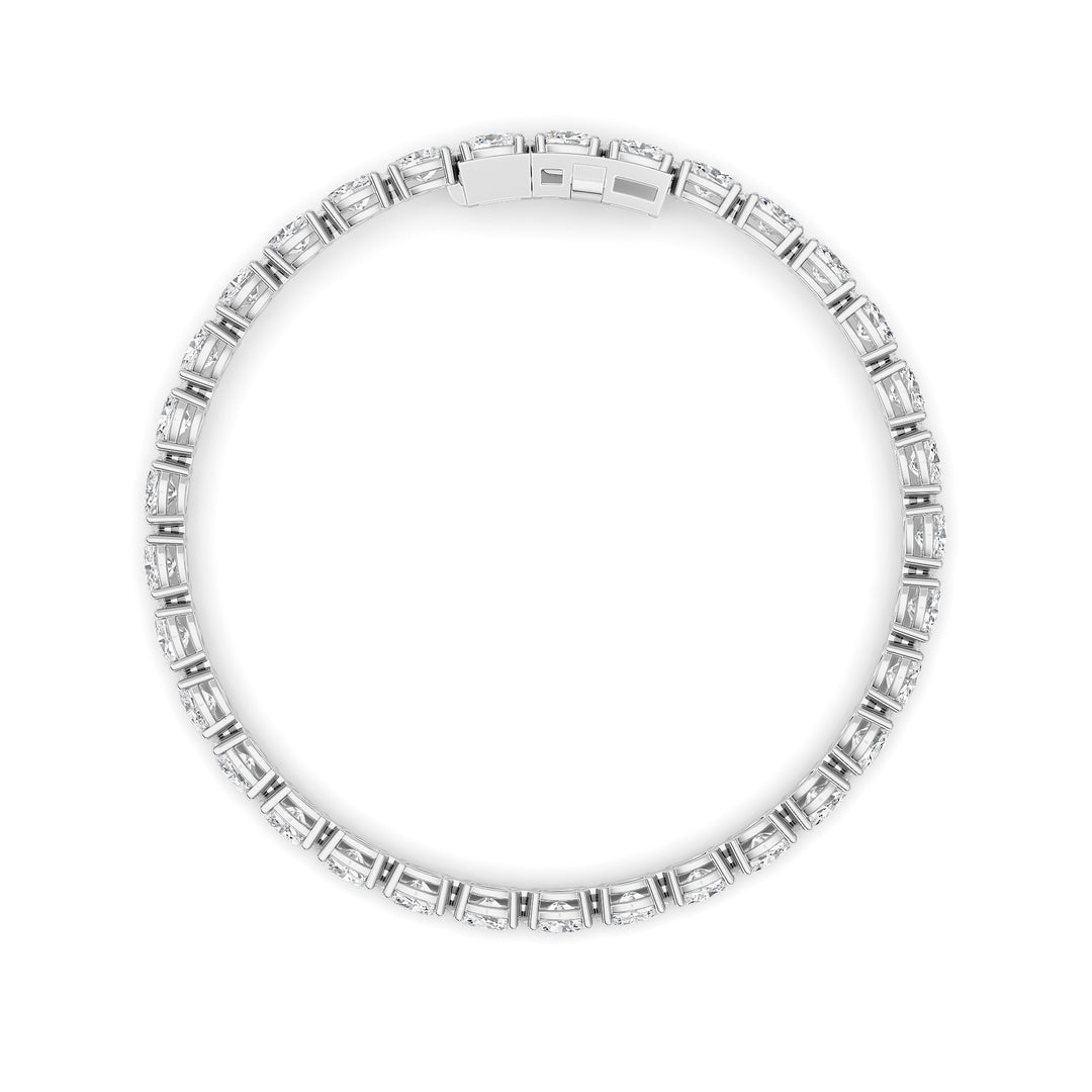 10.5Cttw Oval Shaped Lab Grown Diamond (F/VS) Classic Line Bracelet in 14K Gold