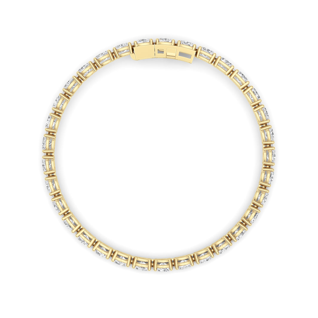 10.5Cttw Oval Shaped Lab Grown Diamond (F/VS) Classic Line Bracelet in 14K Gold