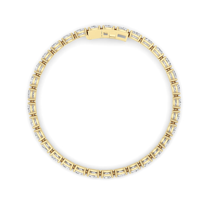 10.5Cttw Oval Shaped Lab Grown Diamond (F/VS) Classic Line Bracelet in 14K Gold