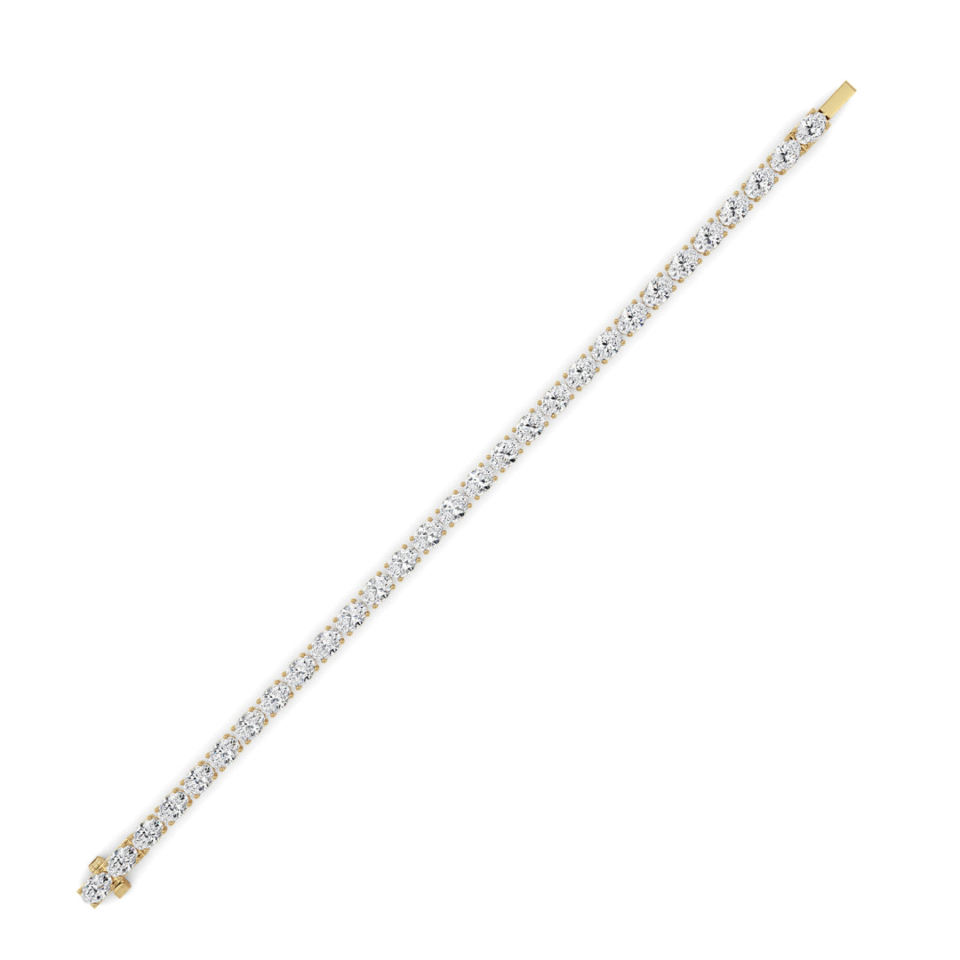 12Cttw Oval Shaped Lab Grown Diamond (F/VS) Tennis Bracelet in 14K Gold