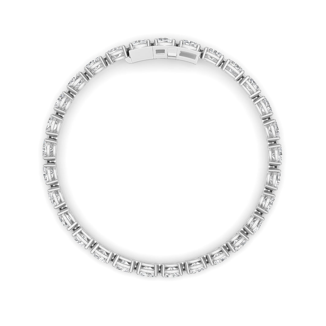 13Cttw Oval Shaped Lab Grown Diamond (F/VS) Classic Line Bracelet in 14K Gold