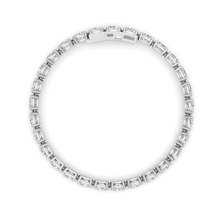 13Cttw Oval Shaped Lab Grown Diamond (F/VS) Classic Line Bracelet in 14K Gold