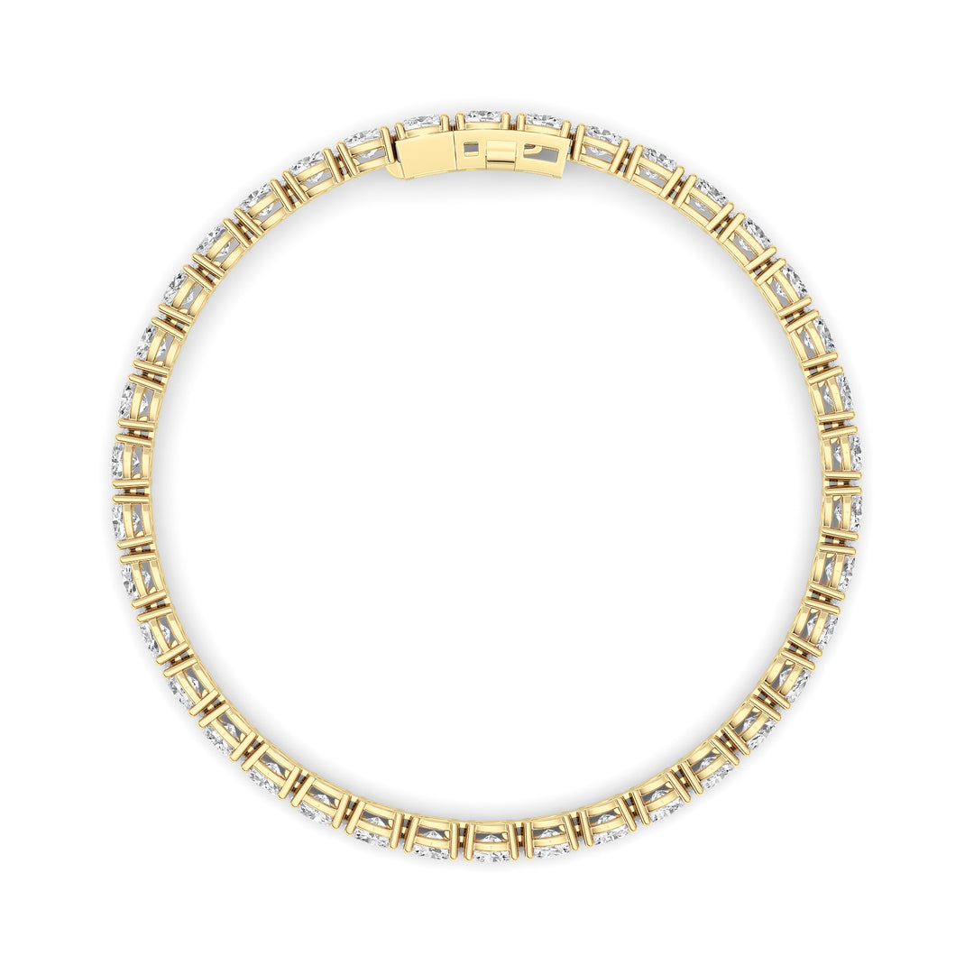 7Cttw Oval Shaped Lab Grown Diamond (F/VS) Tennis Bracelet in 14K Gold