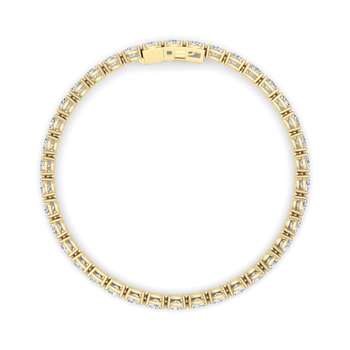 7Cttw Oval Shaped Lab Grown Diamond (F/VS) Tennis Bracelet in 14K Gold