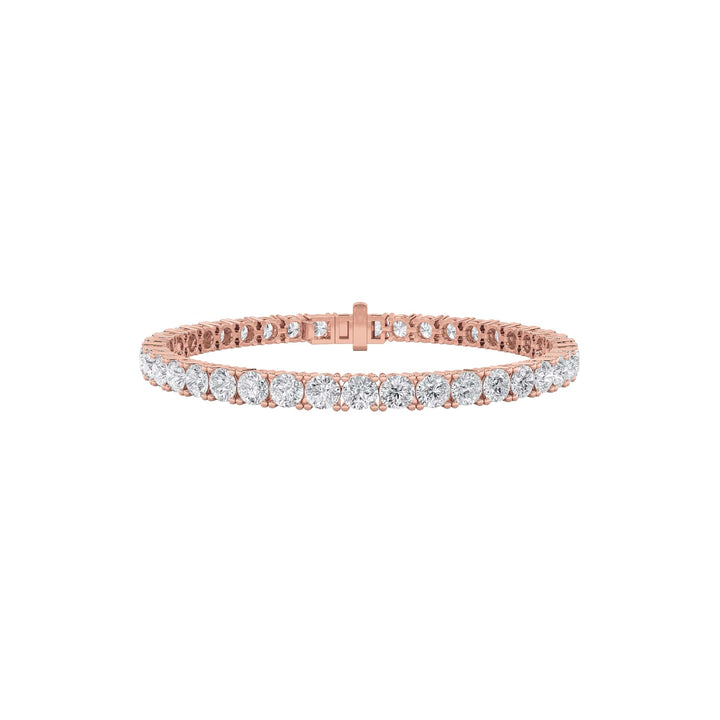10Cttw Round Shaped Lab Grown Diamond (F/VS) Tennis Bracelet in 14K Gold