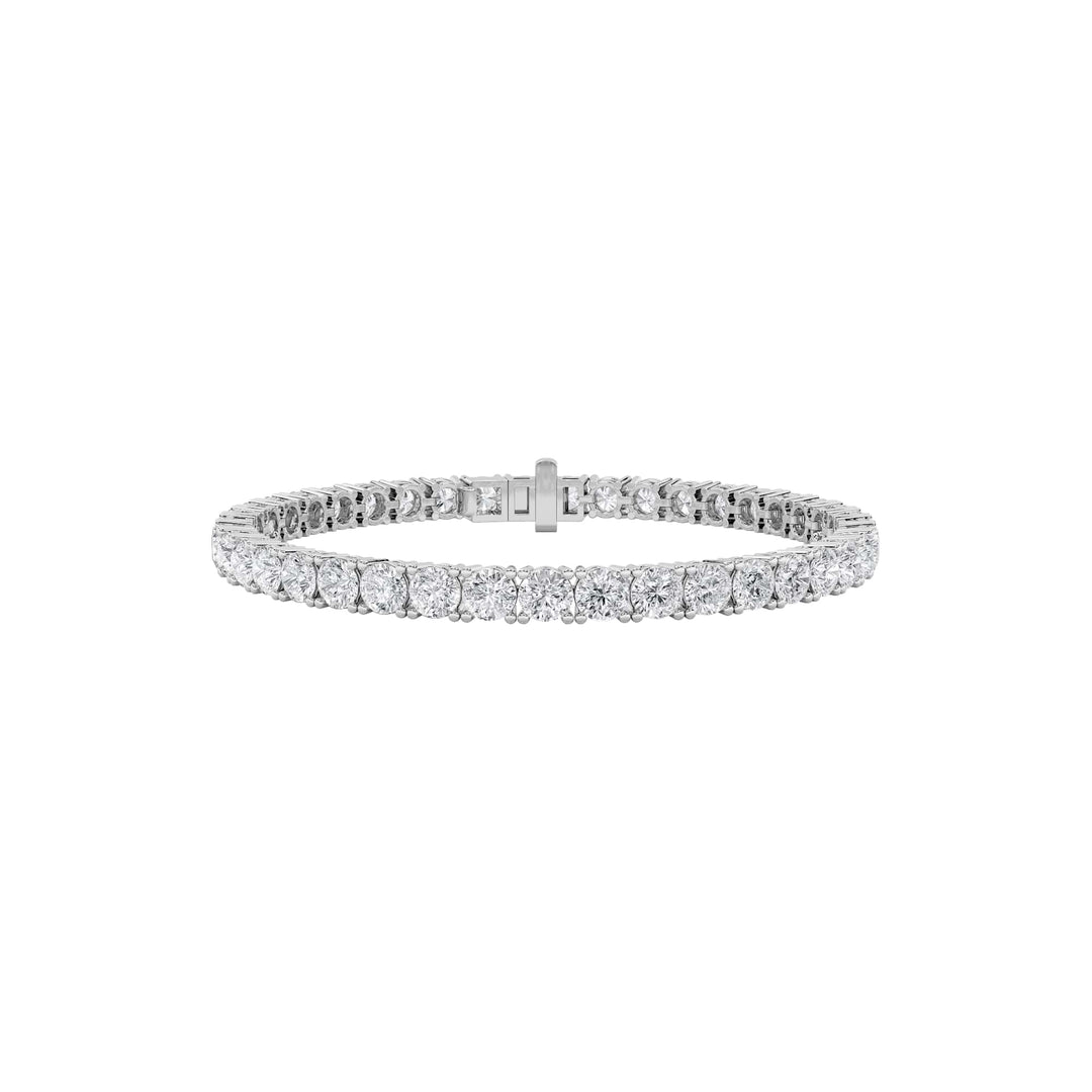 12Cttw Round Shaped Lab Grown Diamond (F/VS) Tennis Bracelet in 14K Gold