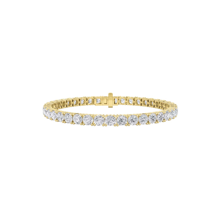 12Cttw Round Shaped Lab Grown Diamond (F/VS) Tennis Bracelet in 14K Gold
