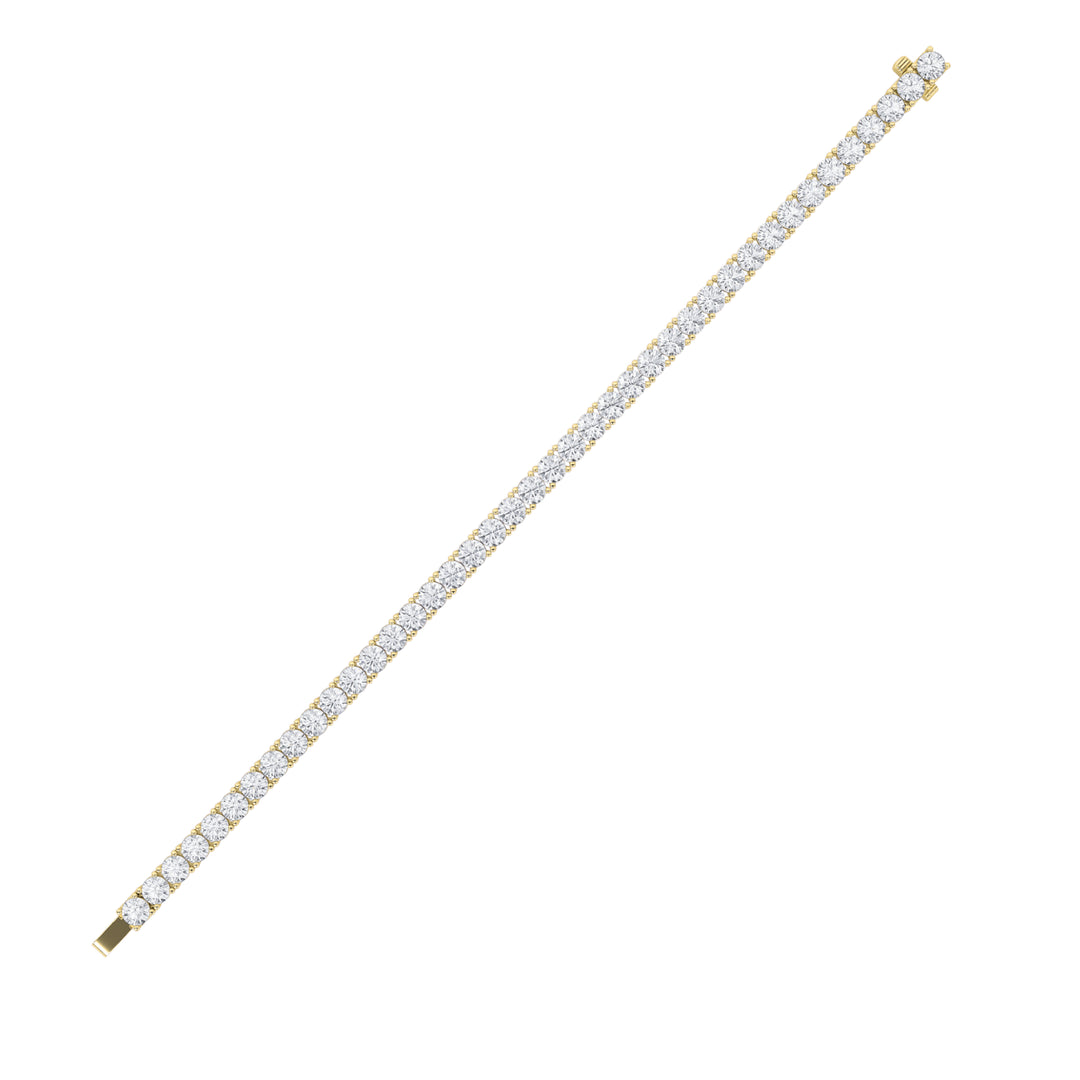 12Cttw Round Shaped Lab Grown Diamond (F/VS) Tennis Bracelet in 14K Gold