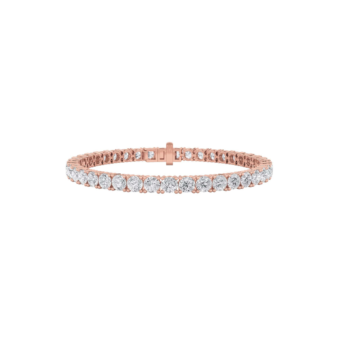 12Cttw Round Shaped Lab Grown Diamond (F/VS) Tennis Bracelet in 14K Gold