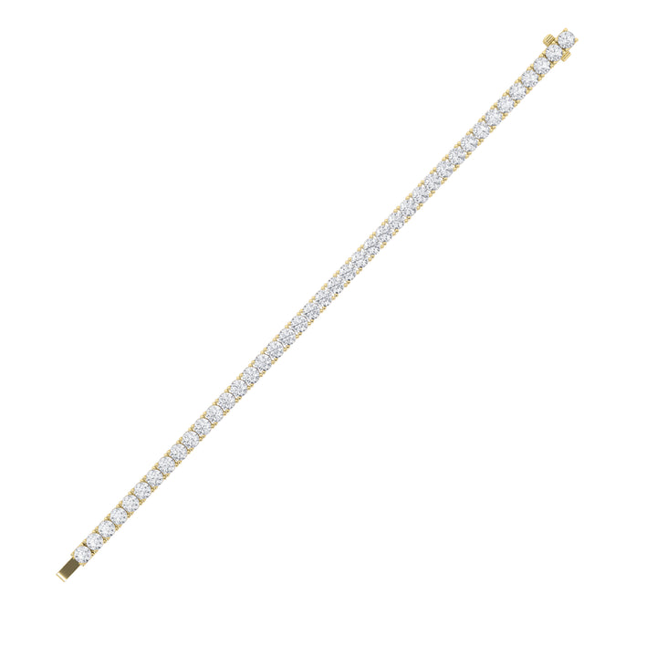 13Cttw Round Shaped Lab Grown Diamond (F/VS) Classic Tennis Bracelet in 14K Gold
