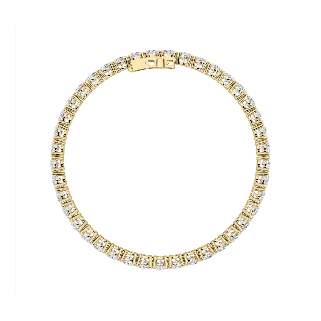 15Cttw Round Shaped Lab Grown Diamond (F/VS) Tennis Bracelet in 14K Gold