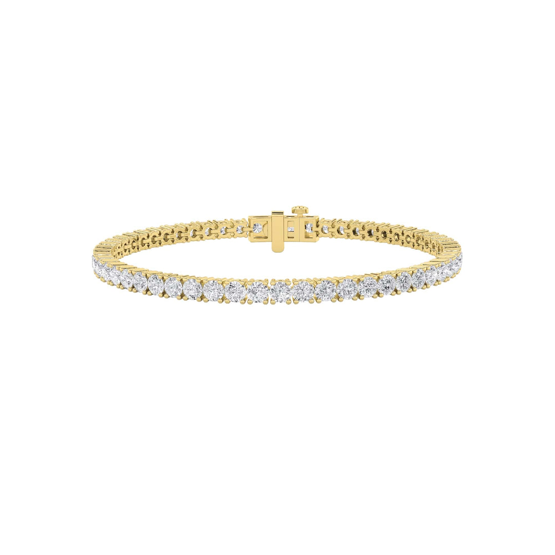 3Cttw Round Shaped Lab Grown Diamond (F/VS) Classic Tennis Bracelet in 14K Gold