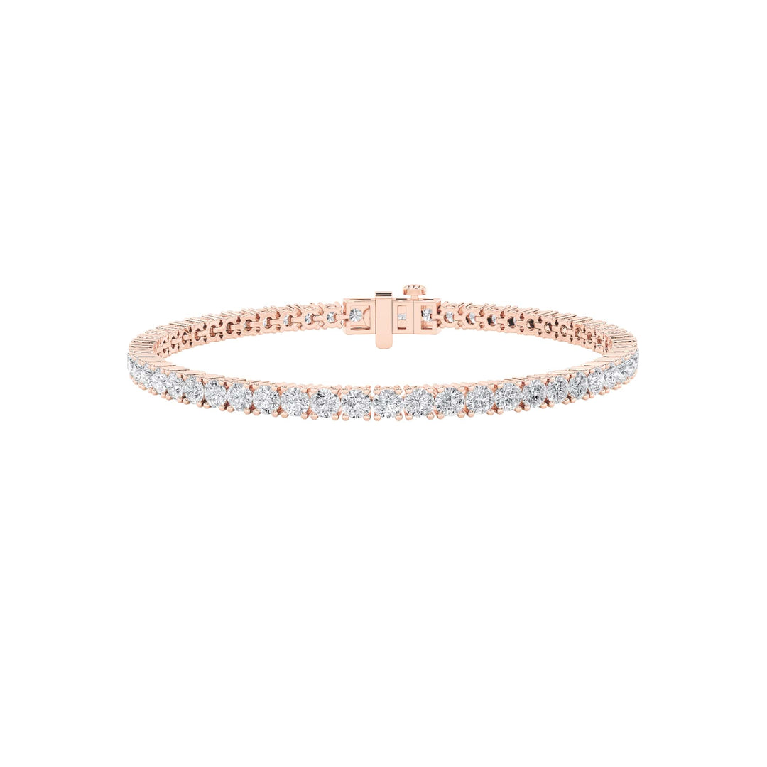 5Cttw Round Shaped Lab Grown Diamond (F/VS) Tennis Bracelet in 14K Gold