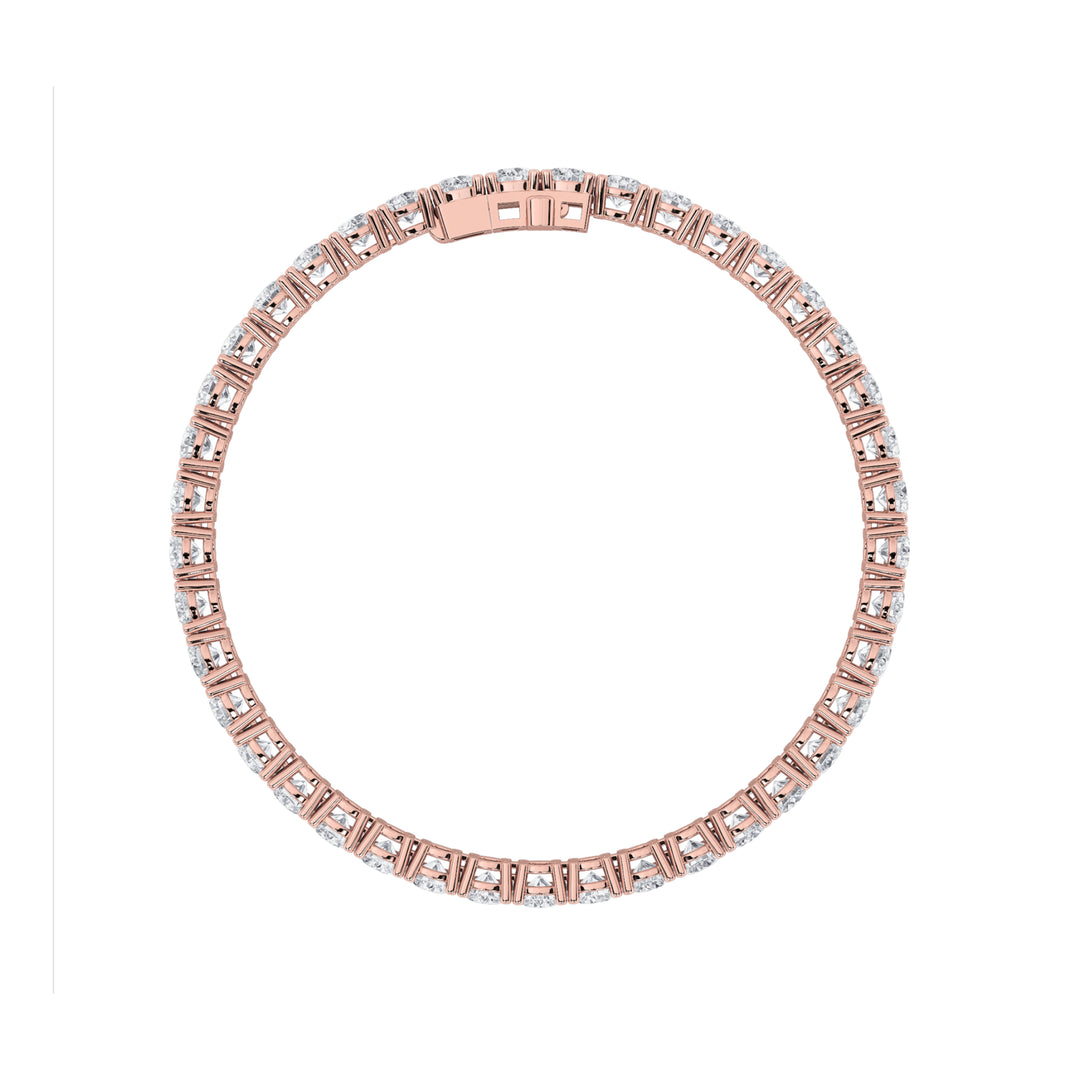 7Cttw Round Shaped Lab Grown Diamond (F/VS) Tennis Bracelet in 14K Gold