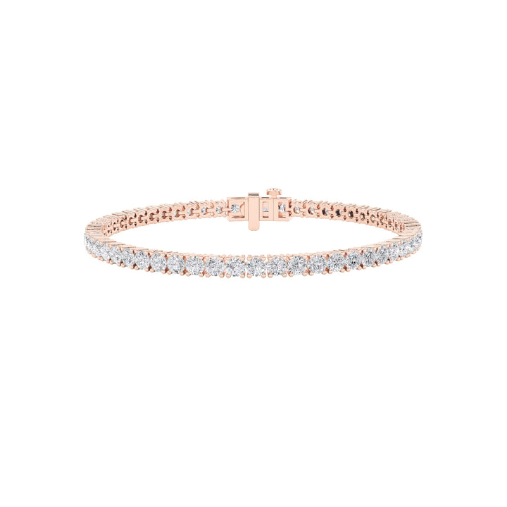 9.75Cttw Round Shaped Lab Grown Diamond (F/VS) Classic Tennis Bracelet in 14K Gold