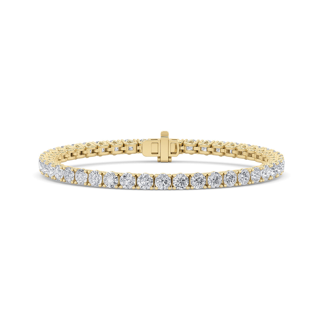 10Cttw Round Shaped Lab Grown Diamond (F/VS) Tennis Bracelet in 14K Gold