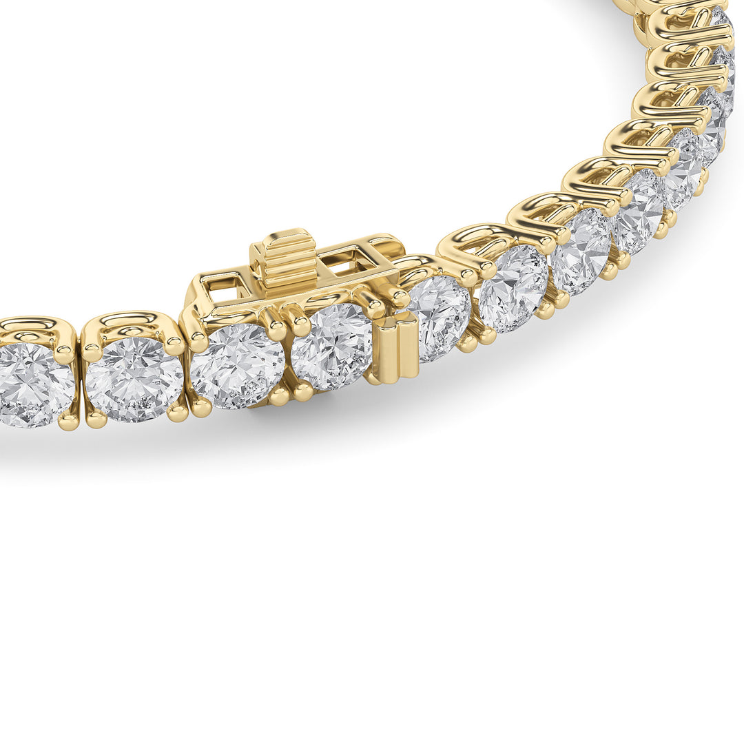10Cttw Round Shaped Lab Grown Diamond (F/VS) Tennis Bracelet in 14K Gold