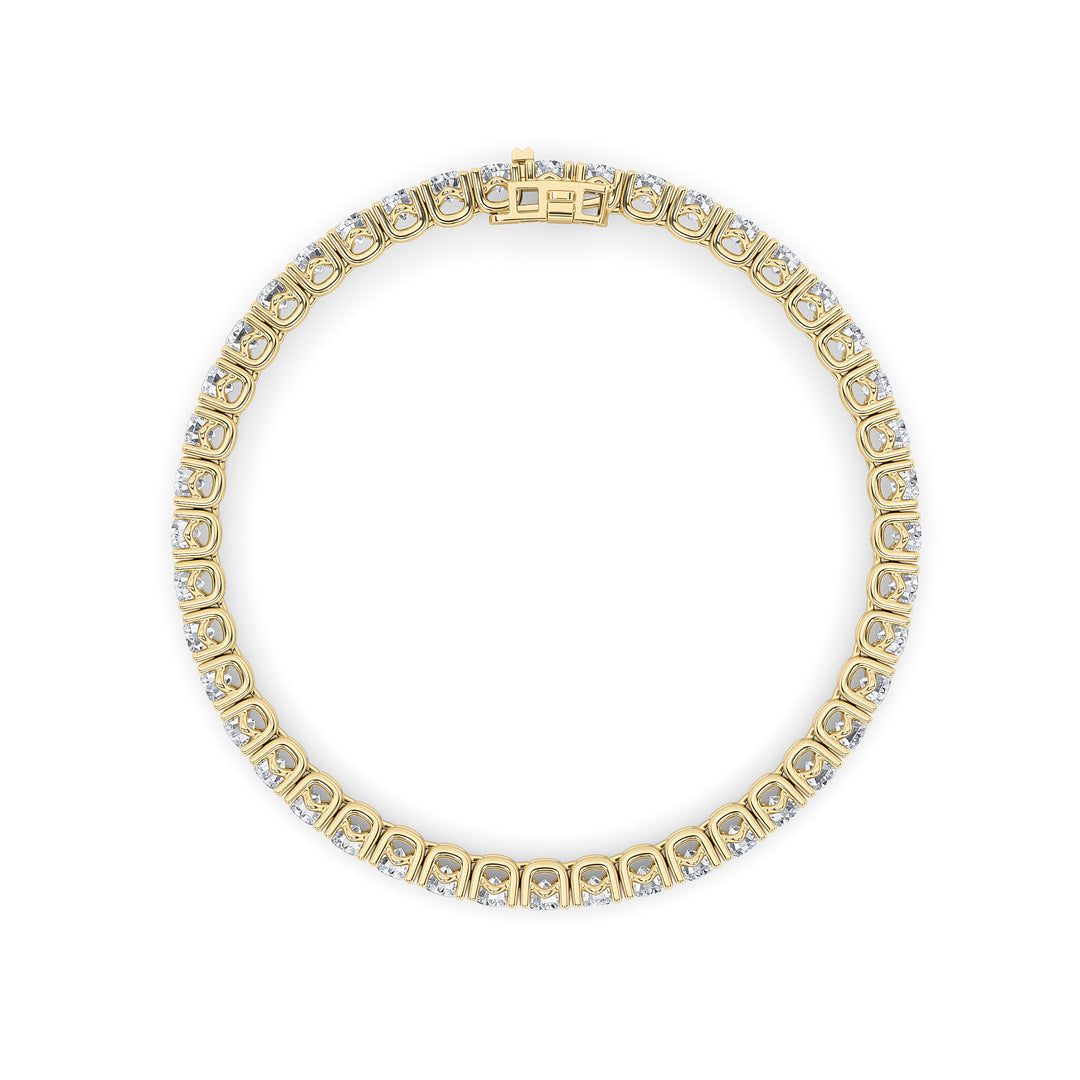 10Cttw Round Shaped Lab Grown Diamond (F/VS) Tennis Bracelet in 14K Gold