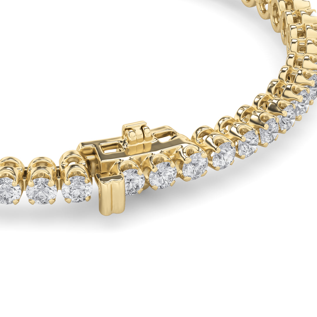 5Cttw Round Shaped Lab Grown Diamond (F/VS) Graduating Tennis Bracelet in 14K Gold