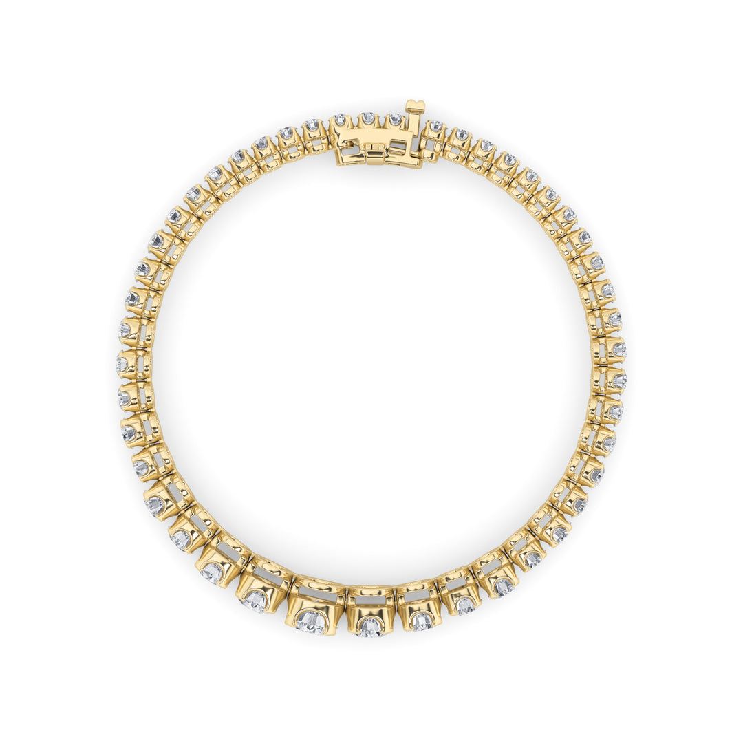 5Cttw Round Shaped Lab Grown Diamond (F/VS) Graduating Tennis Bracelet in 14K Gold