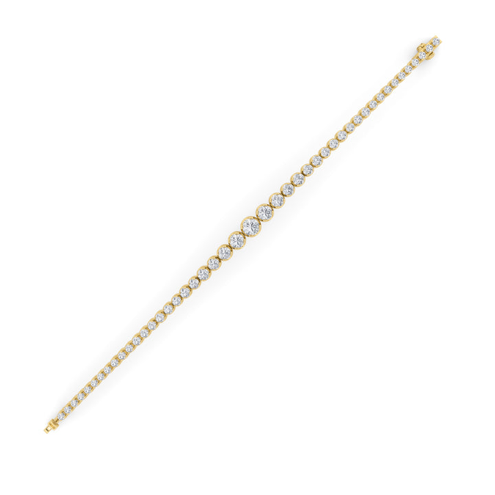 5Cttw Round Shaped Lab Grown Diamond (F/VS) Graduating Tennis Bracelet in 14K Gold