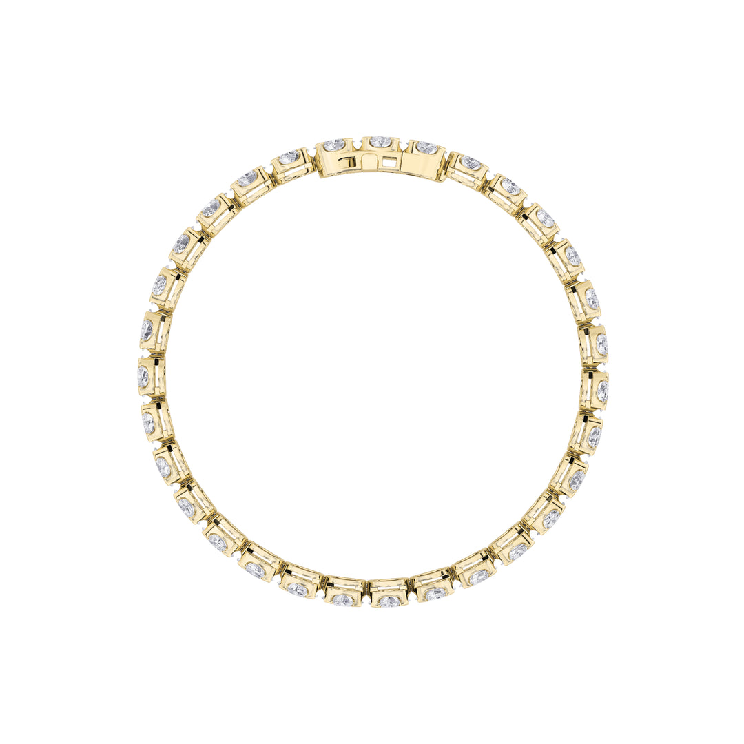 10.5Cttw Oval Shaped Lab Grown Diamond (F/VS)  Bracelet in 14K Gold