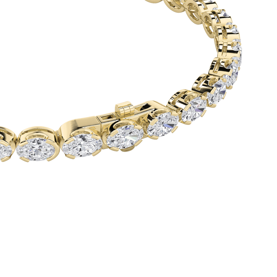 10.5Cttw Oval Shaped Lab Grown Diamond (F/VS)  Bracelet in 14K Gold