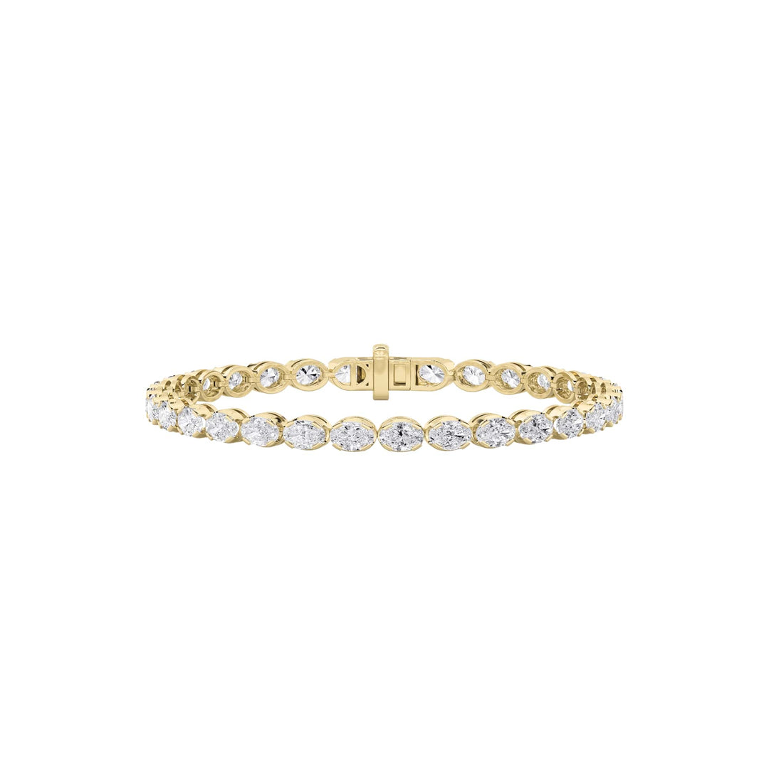 5.5Cttw Oval Shaped Lab Grown Diamond (F/VS) Tennis Bracelet in 14K Gold