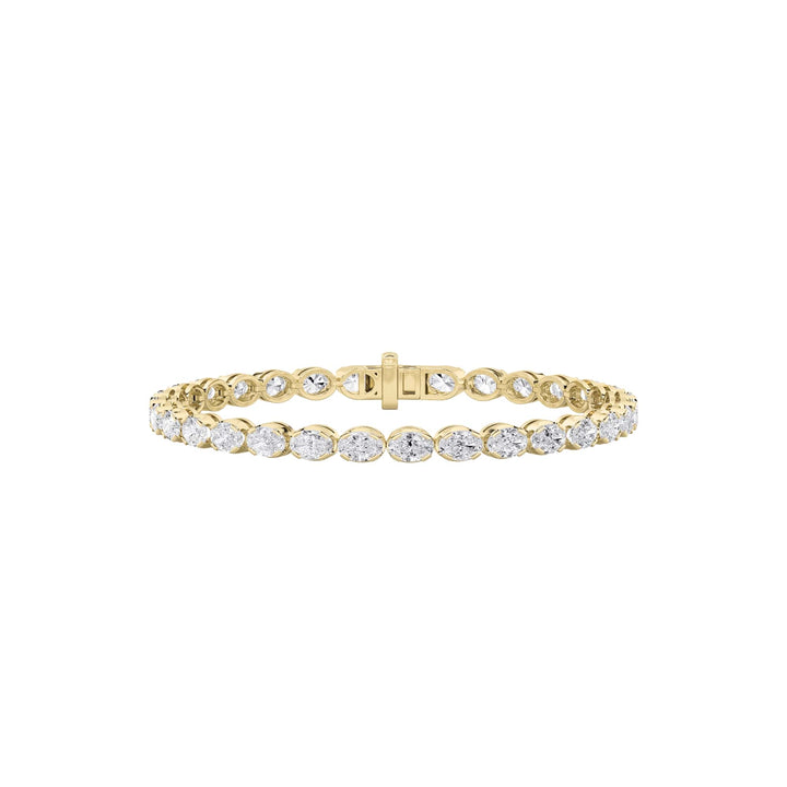5.5Cttw Oval Shaped Lab Grown Diamond (F/VS) Tennis Bracelet in 14K Gold