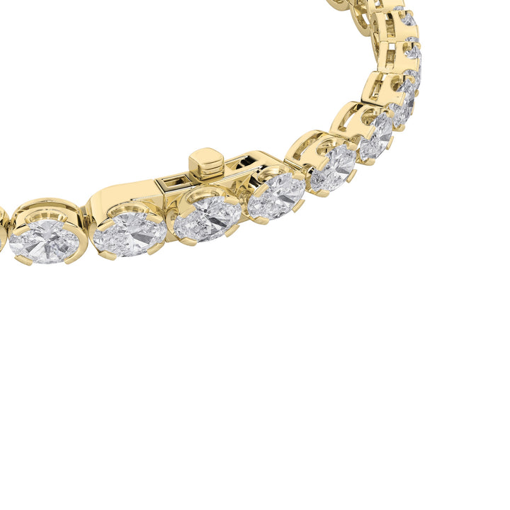 5.5Cttw Oval Shaped Lab Grown Diamond (F/VS) Tennis Bracelet in 14K Gold
