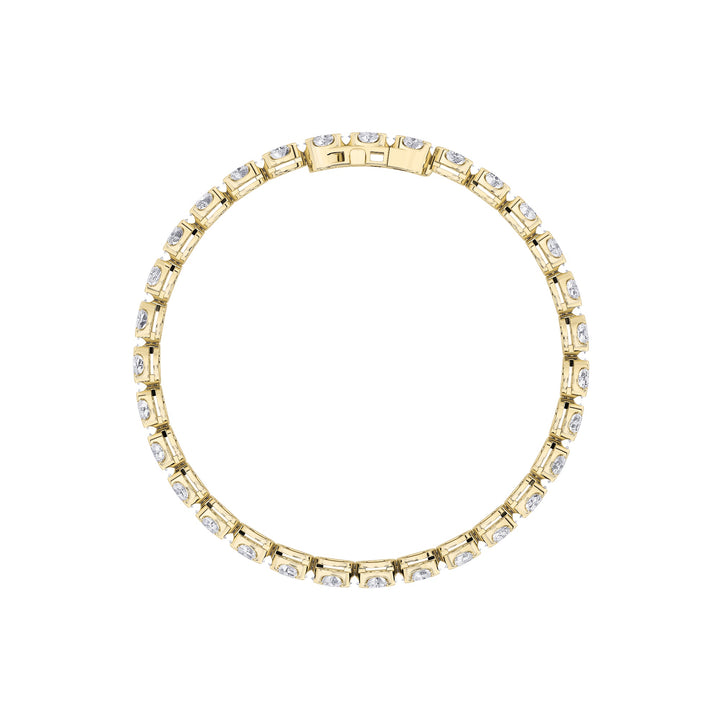 5.5Cttw Oval Shaped Lab Grown Diamond (F/VS) Tennis Bracelet in 14K Gold