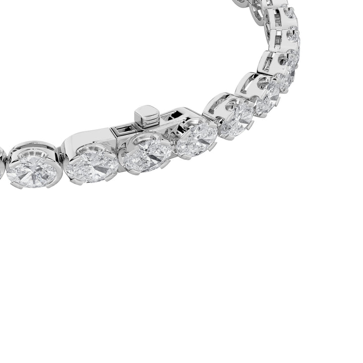7Cttw Oval Shaped Lab Grown Diamond (F/VS) Tennis Bracelet in 14K Gold