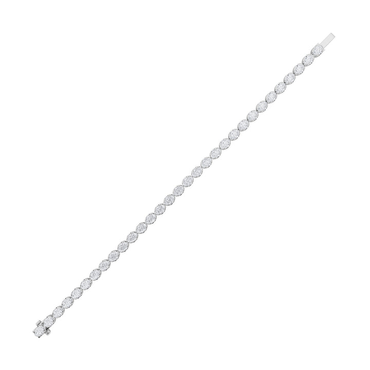 7Cttw Oval Shaped Lab Grown Diamond (F/VS) Tennis Bracelet in 14K Gold