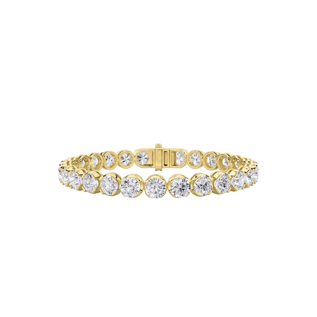 15Cttw Round Shaped Lab Grown Diamond (F/VS)  Bracelet in 14K Gold