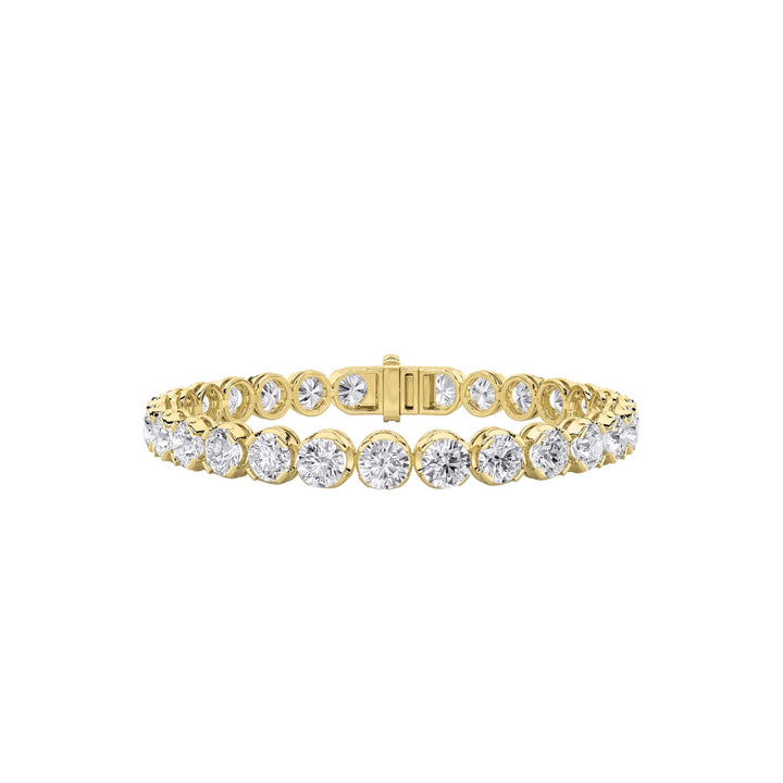 15Cttw Round Shaped Lab Grown Diamond (F/VS)  Bracelet in 14K Gold