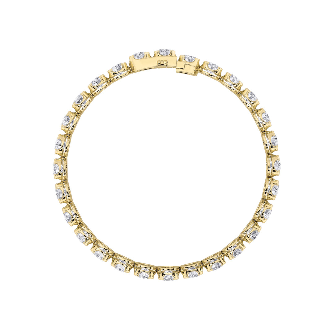 3Cttw Round Shaped Lab Grown Diamond (F/VS) Tennis Bracelet in 14K Gold