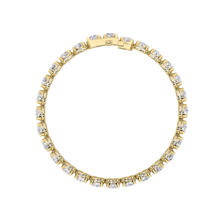 3Cttw Round Shaped Lab Grown Diamond (F/VS) Tennis Bracelet in 14K Gold