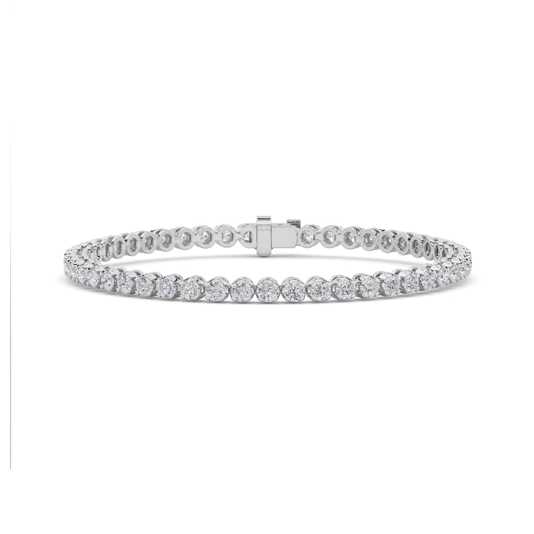 5Cttw Round Shaped Lab Grown Diamond (F/VS) Tennis Bracelet in 14K Gold