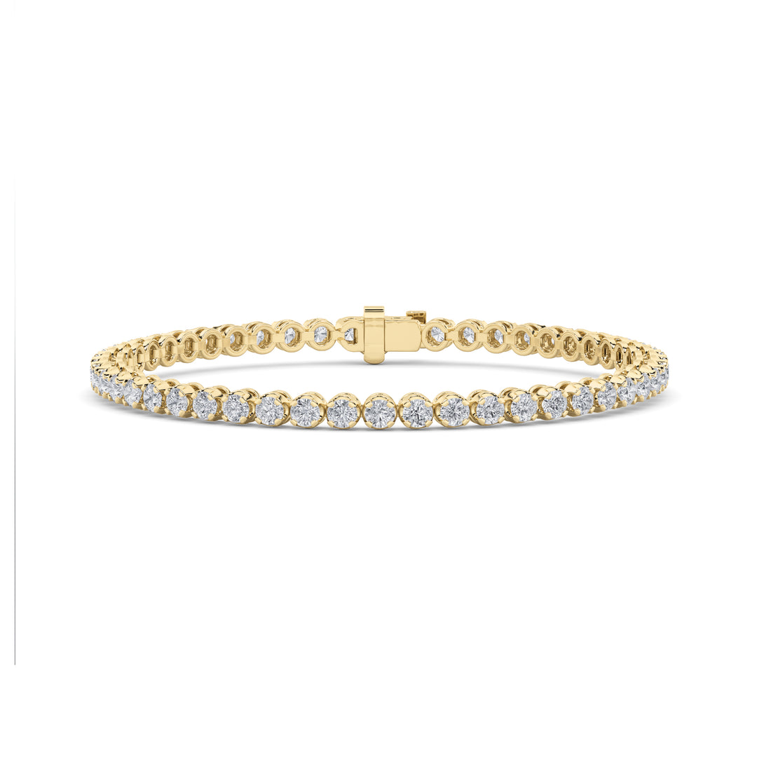 5Cttw Round Shaped Lab Grown Diamond (F/VS) Tennis Bracelet in 14K Gold